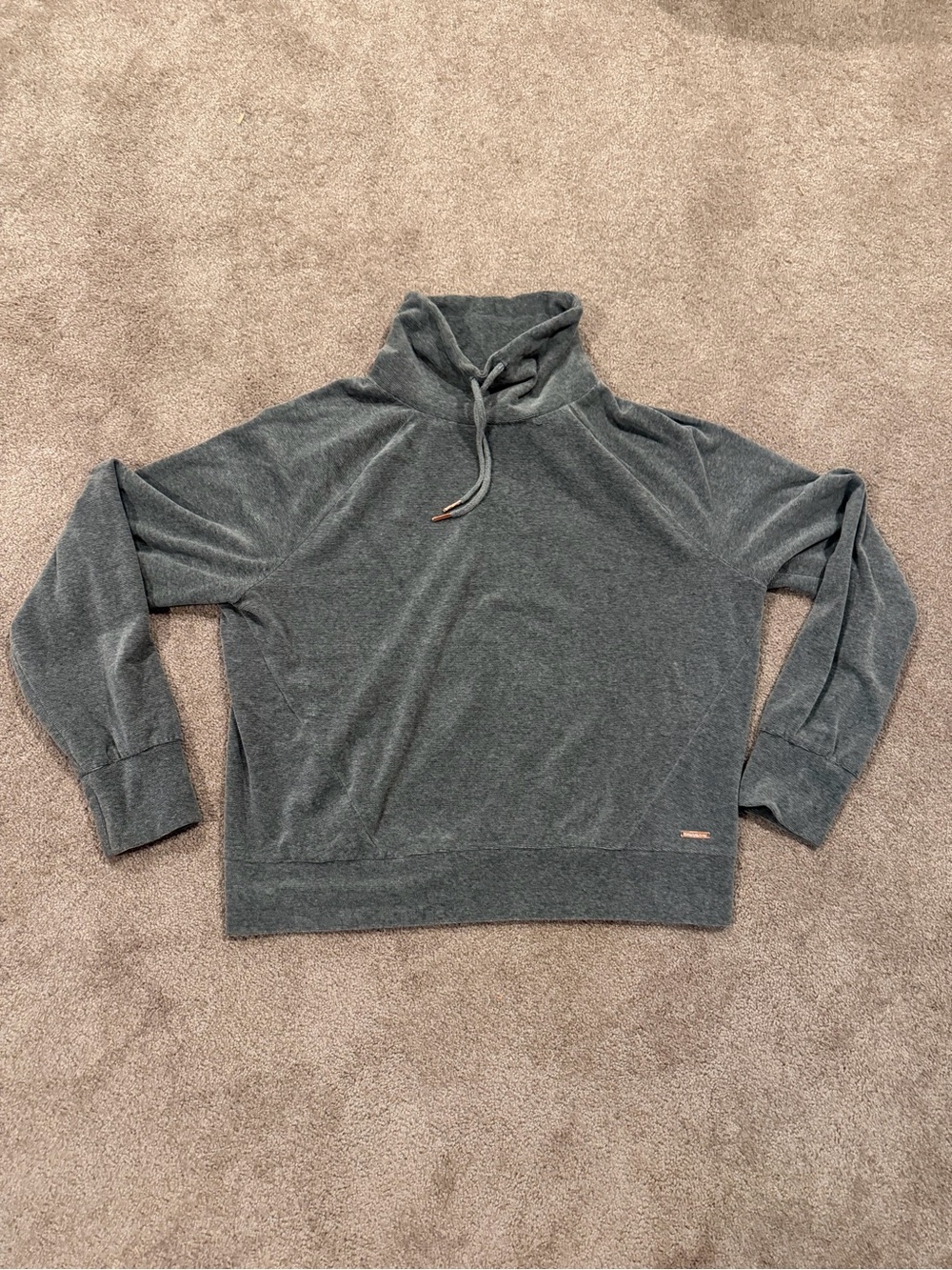 Sweaty Betty Size L Gray Cowl Neck Sweatshirt Athleisure Pullover